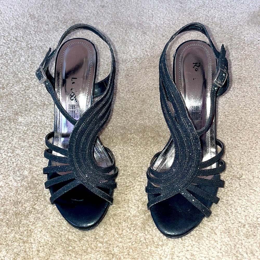 Raul Coss Black Glitter Heels